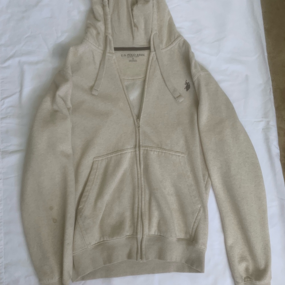 U.S. Polo Assn. Men's Cream Hoodie Sweater